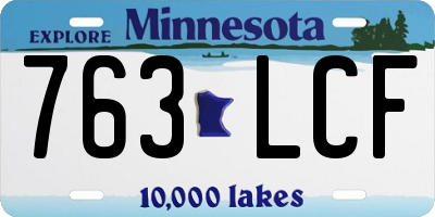 MN license plate 763LCF
