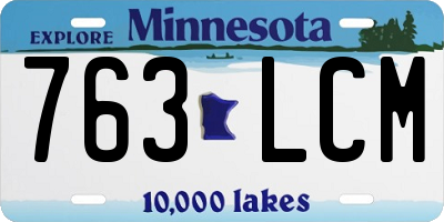 MN license plate 763LCM