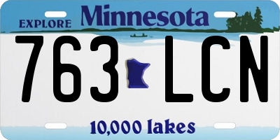 MN license plate 763LCN