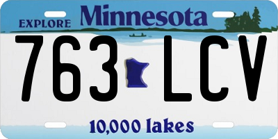 MN license plate 763LCV