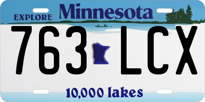MN license plate 763LCX