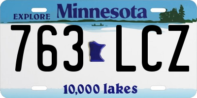 MN license plate 763LCZ