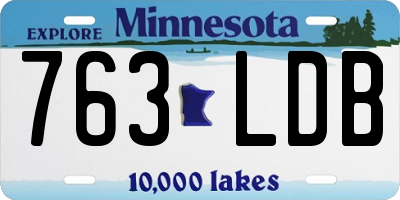 MN license plate 763LDB