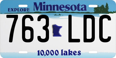 MN license plate 763LDC