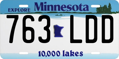 MN license plate 763LDD