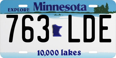 MN license plate 763LDE