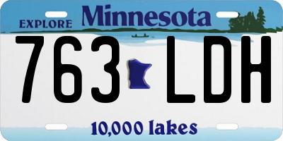 MN license plate 763LDH