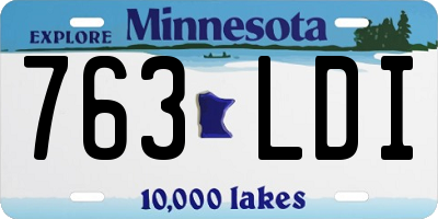MN license plate 763LDI