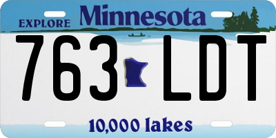MN license plate 763LDT