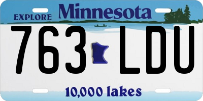 MN license plate 763LDU