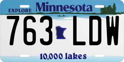 MN license plate 763LDW