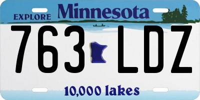 MN license plate 763LDZ