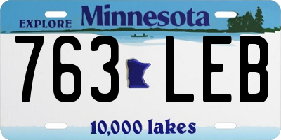 MN license plate 763LEB