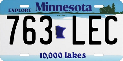 MN license plate 763LEC