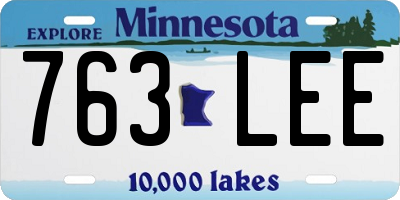 MN license plate 763LEE