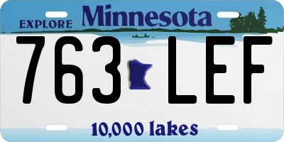 MN license plate 763LEF