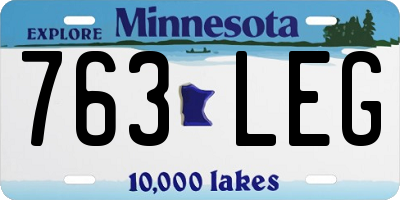 MN license plate 763LEG