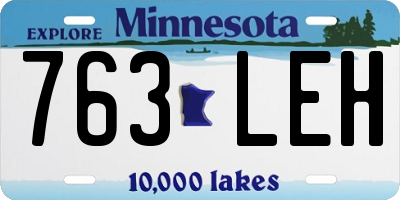 MN license plate 763LEH