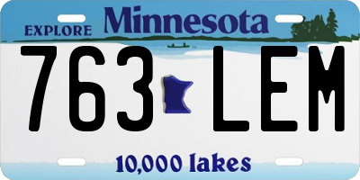 MN license plate 763LEM