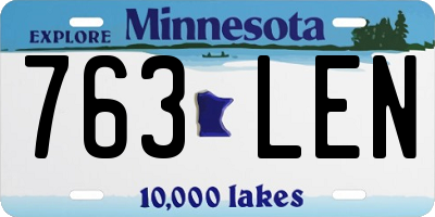 MN license plate 763LEN