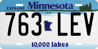 MN license plate 763LEV