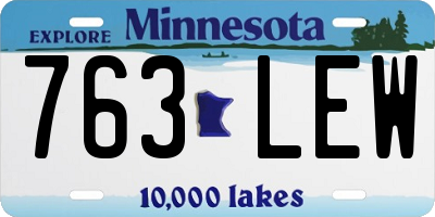 MN license plate 763LEW