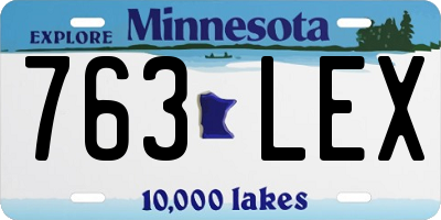 MN license plate 763LEX