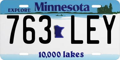 MN license plate 763LEY