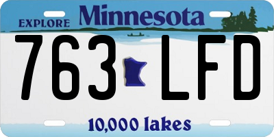 MN license plate 763LFD