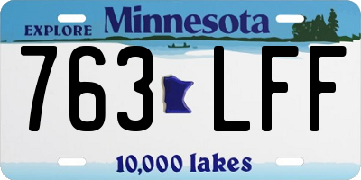 MN license plate 763LFF