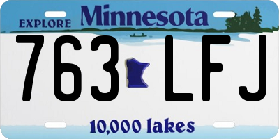 MN license plate 763LFJ
