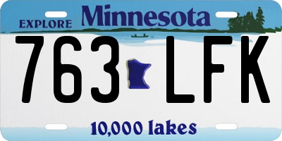 MN license plate 763LFK