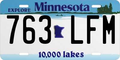 MN license plate 763LFM