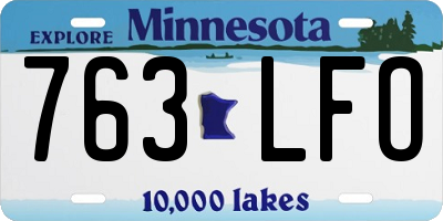 MN license plate 763LFO