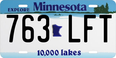 MN license plate 763LFT