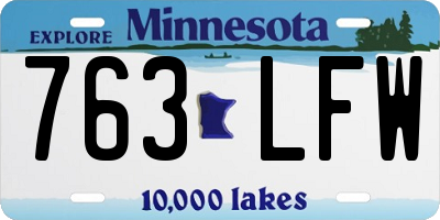MN license plate 763LFW