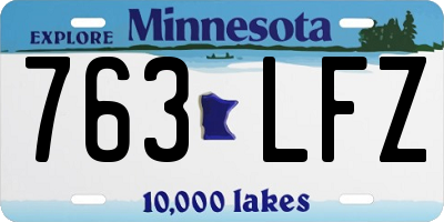 MN license plate 763LFZ