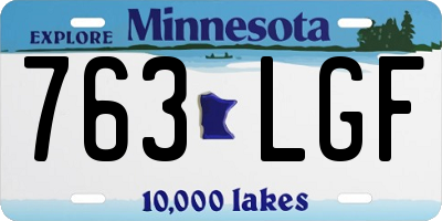 MN license plate 763LGF