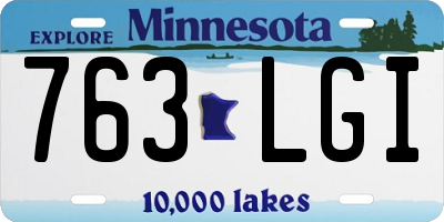 MN license plate 763LGI