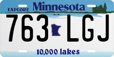 MN license plate 763LGJ