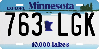 MN license plate 763LGK