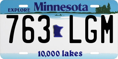 MN license plate 763LGM