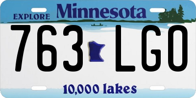 MN license plate 763LGO