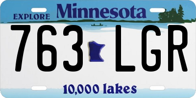 MN license plate 763LGR