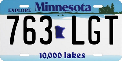 MN license plate 763LGT