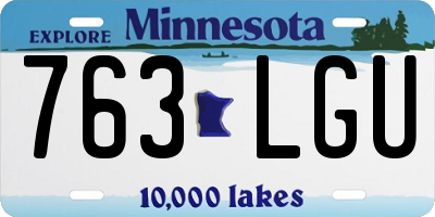 MN license plate 763LGU