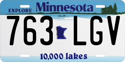 MN license plate 763LGV