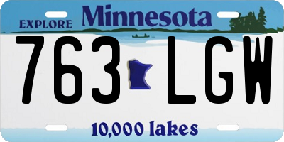 MN license plate 763LGW