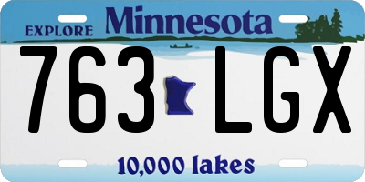 MN license plate 763LGX