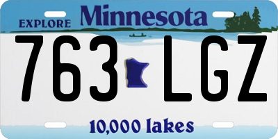 MN license plate 763LGZ